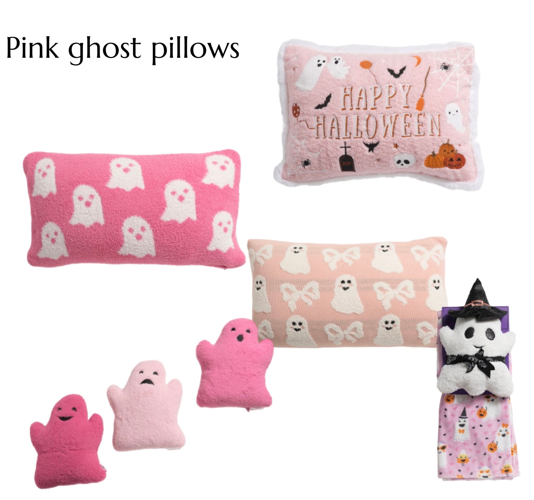 Pink ghost pillows 