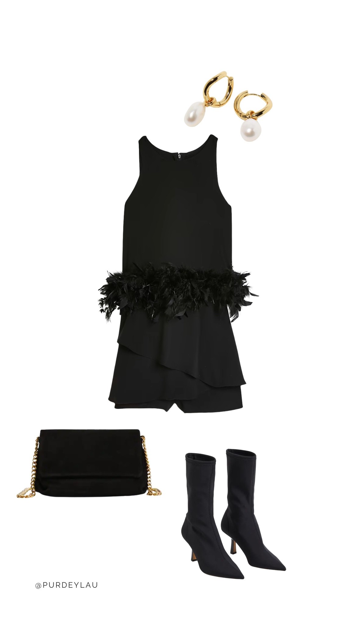Party outfit, work Christmas outfit: The perfect party playsuit ✨ this one is so timeless yet so fun! The feather waist is also perfect to hide any festive feasts! 

#LTKeurope #LTKstyletip #LTKfit