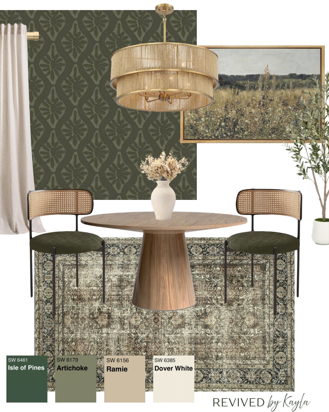 Olive green modern dining room color palette 🌿

#home #homedecor #diningroom #diningroomdecor #decorinspo #homeinspo #colorpalette #olivegreen Dining room decor, dining room furniture, wallpaper, olive green #olivegreen 

#LTKFindsUnder100 #LTKFindsUnder50 #LTKHome