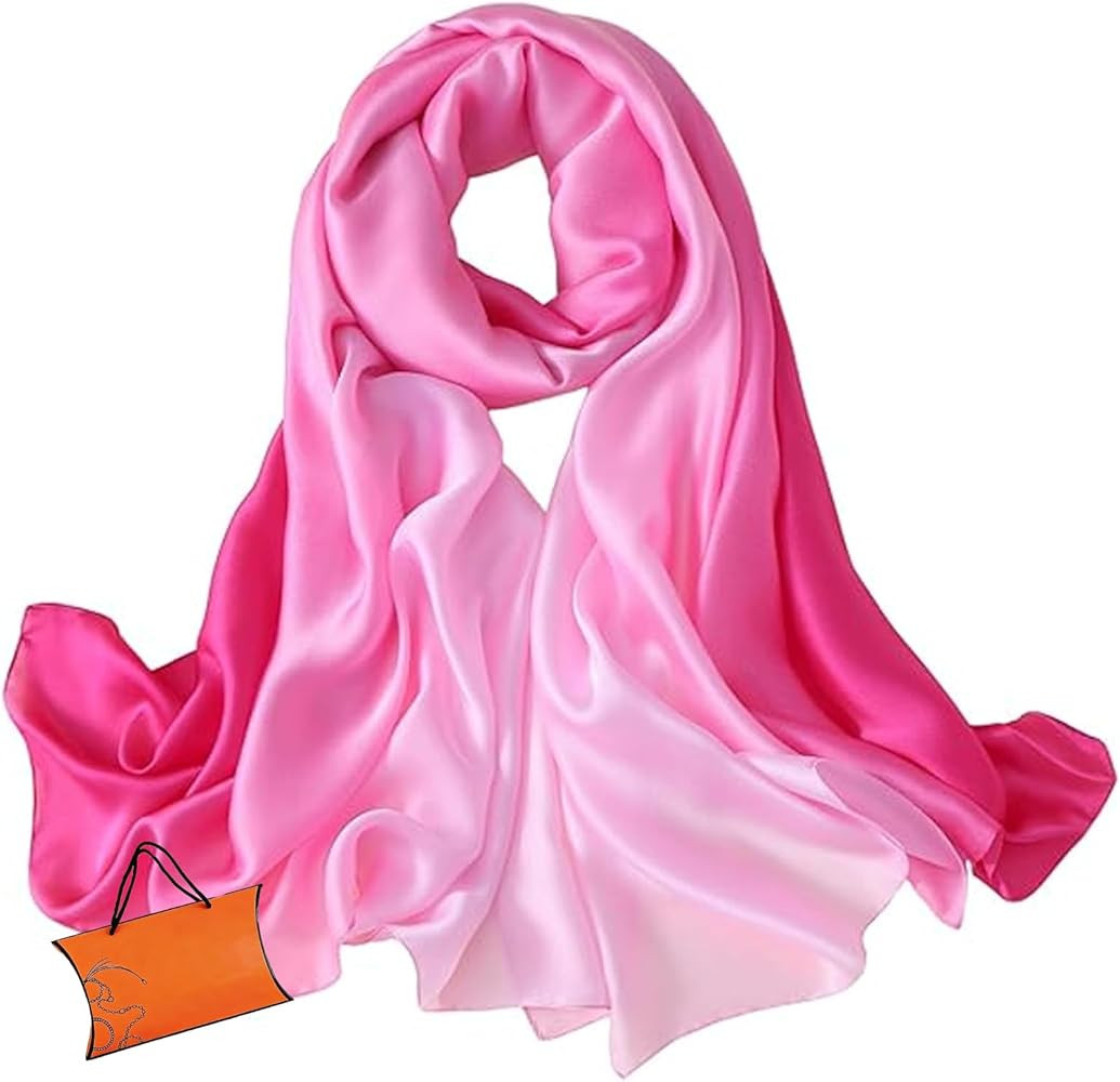 ZMC Silky Scarf for Women, Lightweight Long Shawl Wrap, 70 * 35" Gradient Silk Feeling Fashion Sc... | Amazon (US)