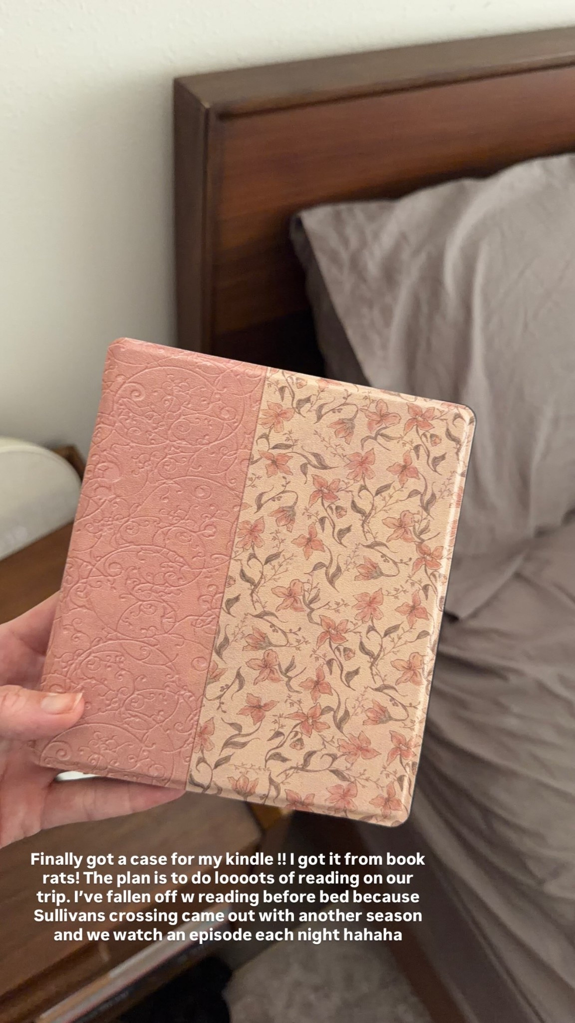 Finally got a case for my kindle !! I got it from book rats! The plan is to do loooots of reading on our trip. I’ve fallen off w reading before bed because Sullivans crossing came out with another season and we watch an episode each night hahaha

#LTKstorytime #LTKselfcare #LTKdayinmylife