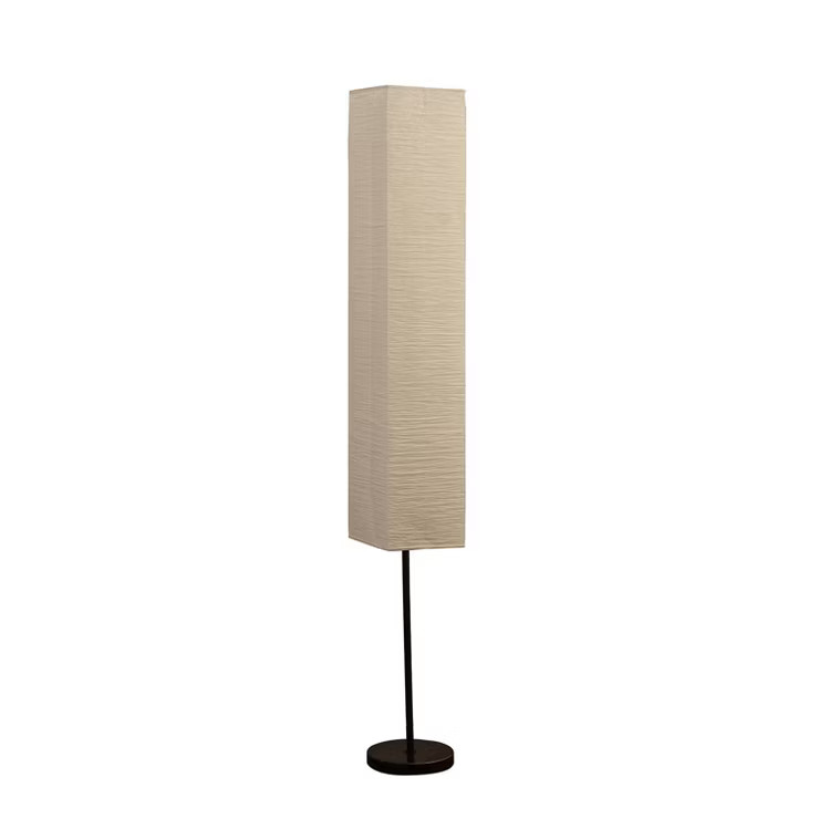 62.5" Traditional Metal Japanese Paper Floor Lamp Black - Ore International | Target