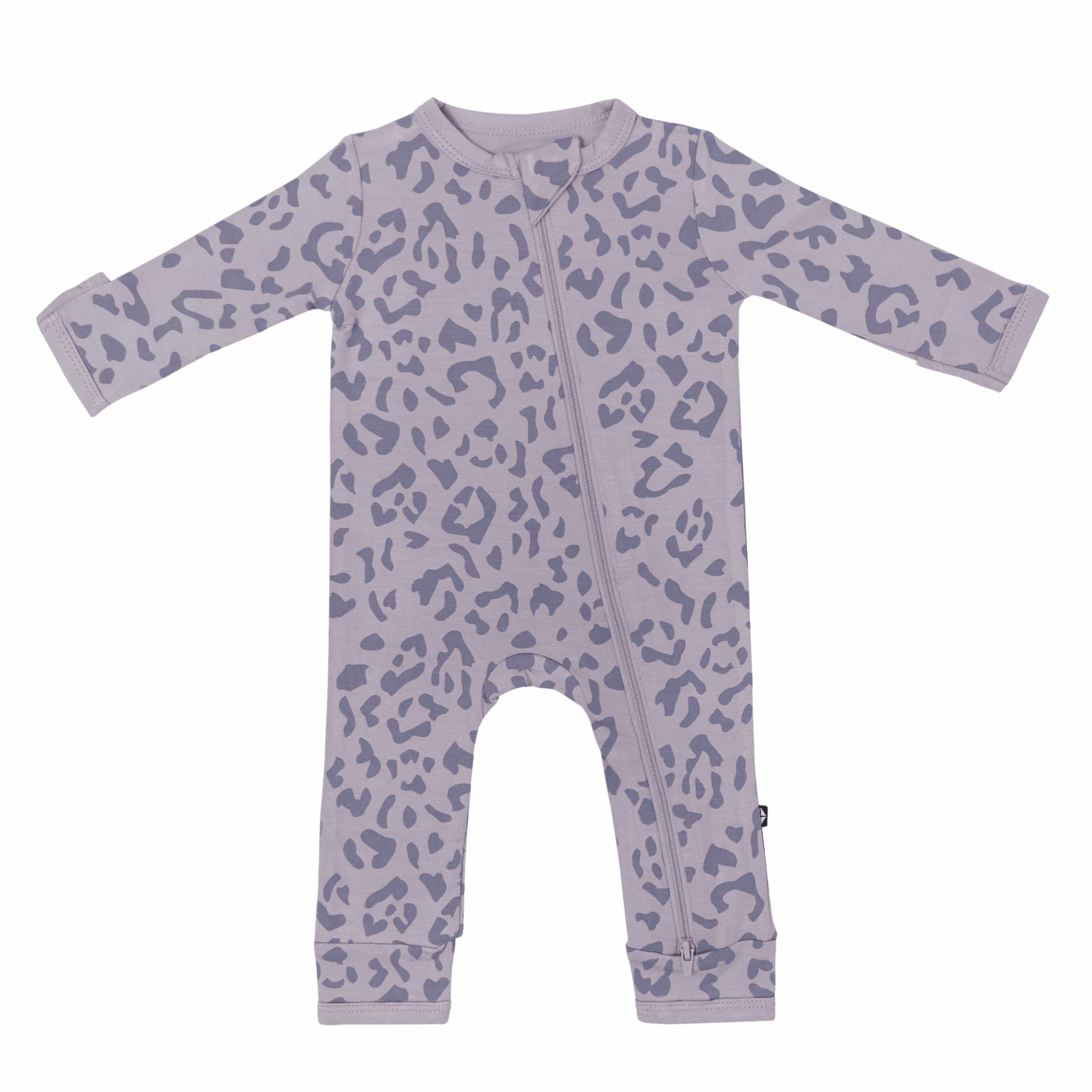 Zippered Romper in Taro Leopard | Kyte BABY