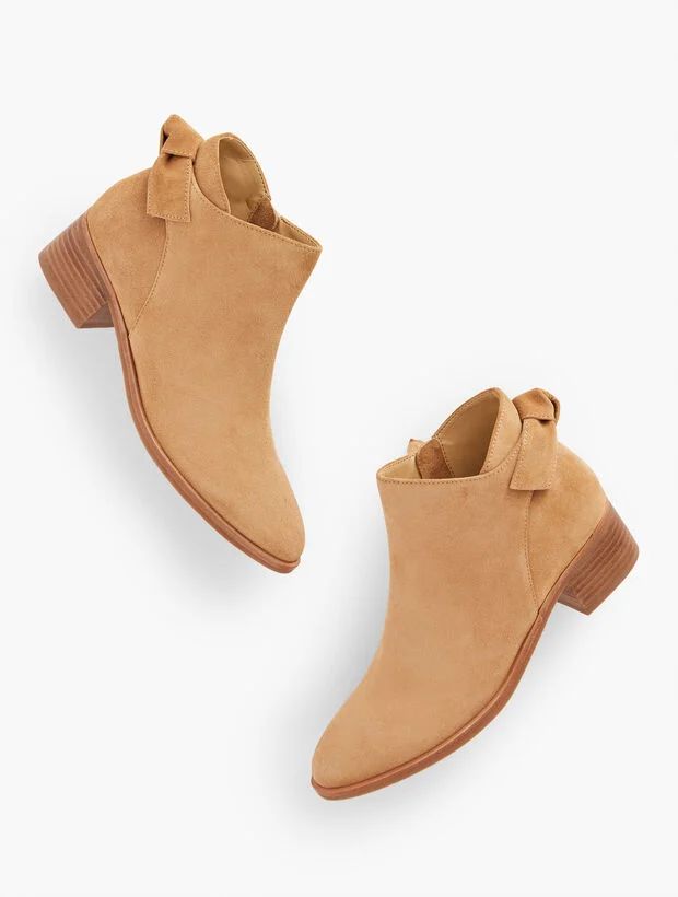 Via Knot Suede Ankle Boots | Talbots