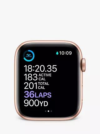 Apple Watch Series 6 GPS, 40mm Gold Aluminium Case with Pink Sand Sport Band - Regular | John Lewis (UK)