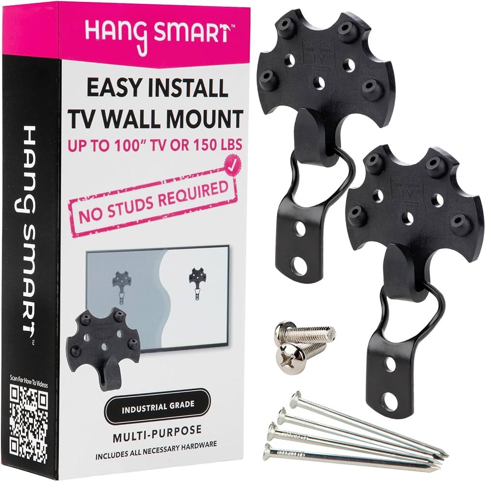 HangSmart TV Wall Mount NO STUD Easy Install, DIY hangs any TV in minutes, 19-100 inch TVs, Holds... | Amazon (US)