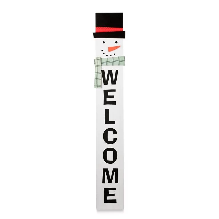 White Outdoor Christmas Hanging Sign, Snowman, 67 in, by Holiday Time | Walmart (US)