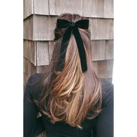 Black Velvet Hair Bow Barrette, Delicate Bow, Gift For Her, Classic Brigitte Hair Bow | Etsy (US)