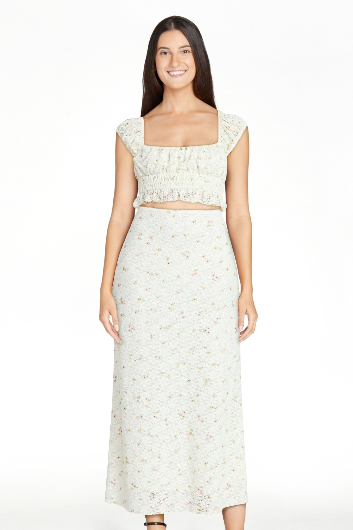 No Boundaries Printed Ruffle Tank and Skirt, 2-Piece Set, Women's Sizes XXS-XXL | Walmart (US)