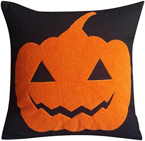 Amazon.com: DECOPOW Embroidered Halloween Decor Pillow Covers,Square 18 Inches Decorative Canvas ... | Amazon (US)