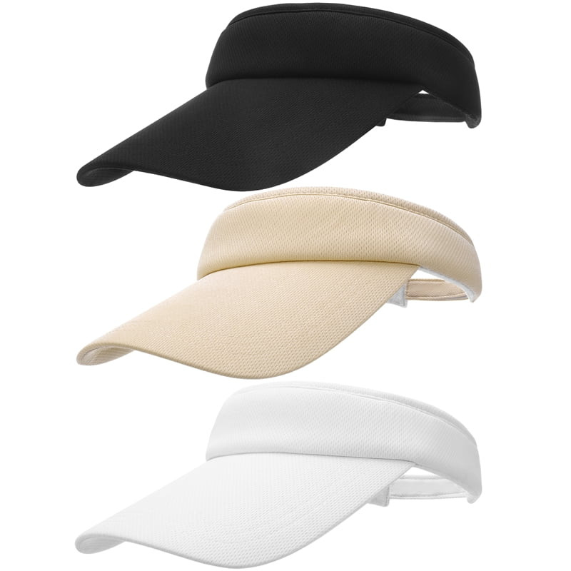Hengguang 3 Pack Sports Sun Visor Men Women, Golf Visor with Velcro, Ladies Solid Visor Hat for R... | Walmart (US)