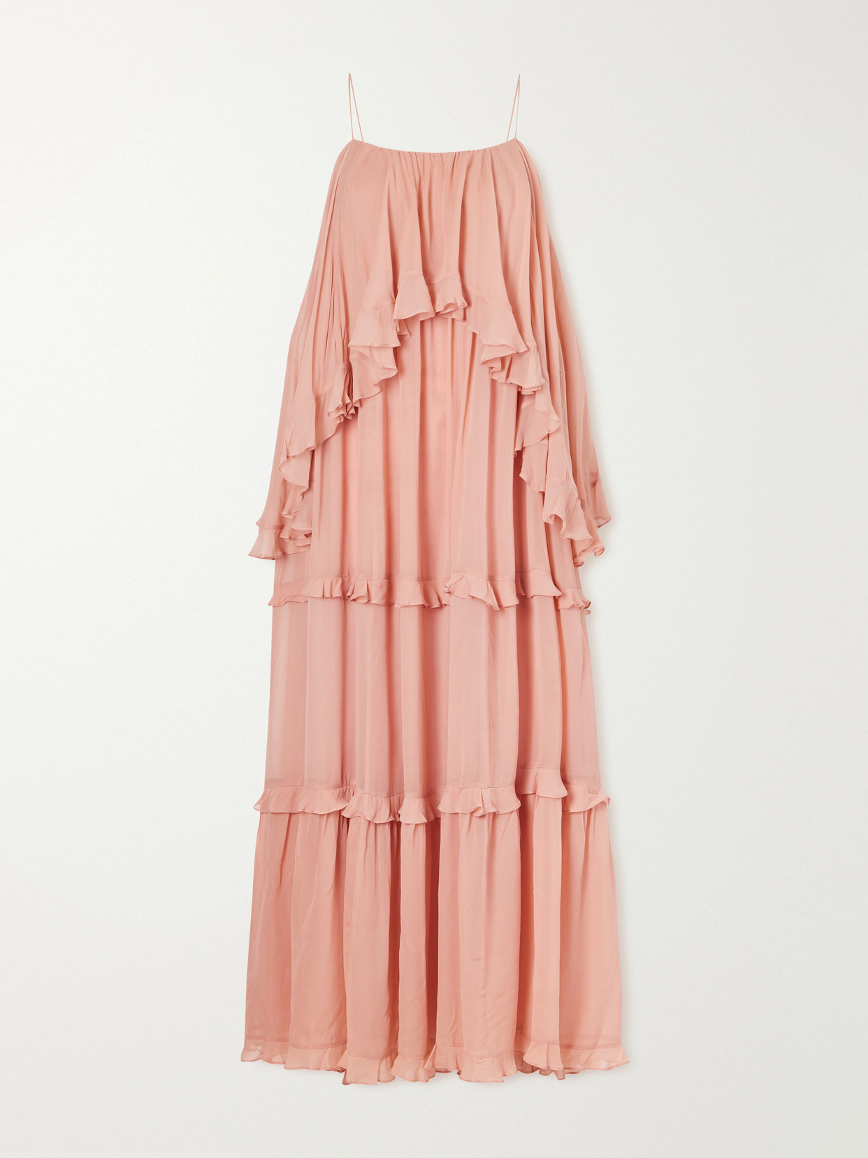 Zimmermann - Ruffled Chiffon Maxi Dress - Pink | NET-A-PORTER (US)