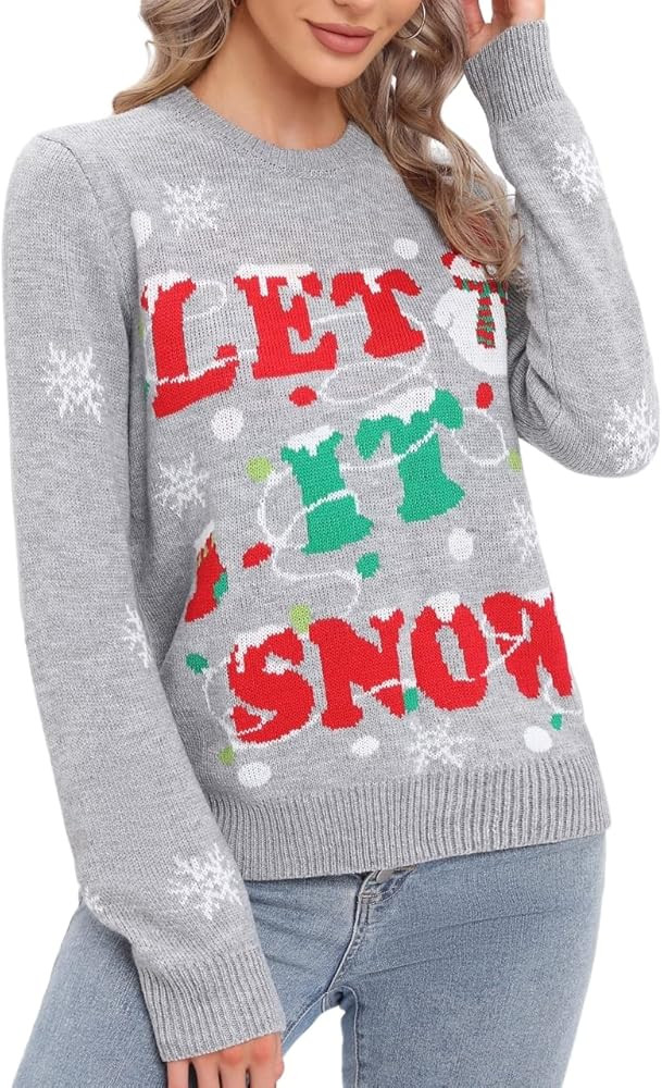 LUBOT 2022 New Ugly Christmas Sweaters for Women Men Cute Fuzzy Funny Wintertime and Holiday Part... | Amazon (US)