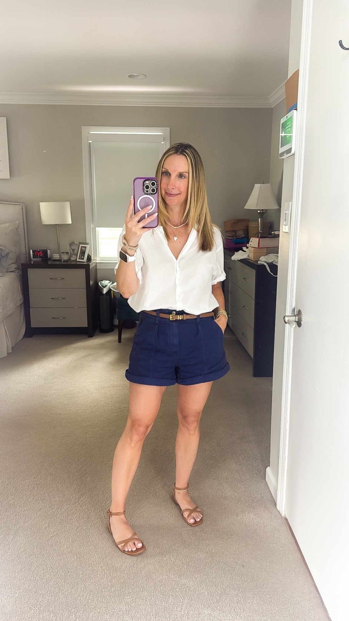 Summer outfit - I wore for hair appt but works for a lot of different situations 
Button down
Shorts
Sandals

#LTKOver40 #LTKPetite