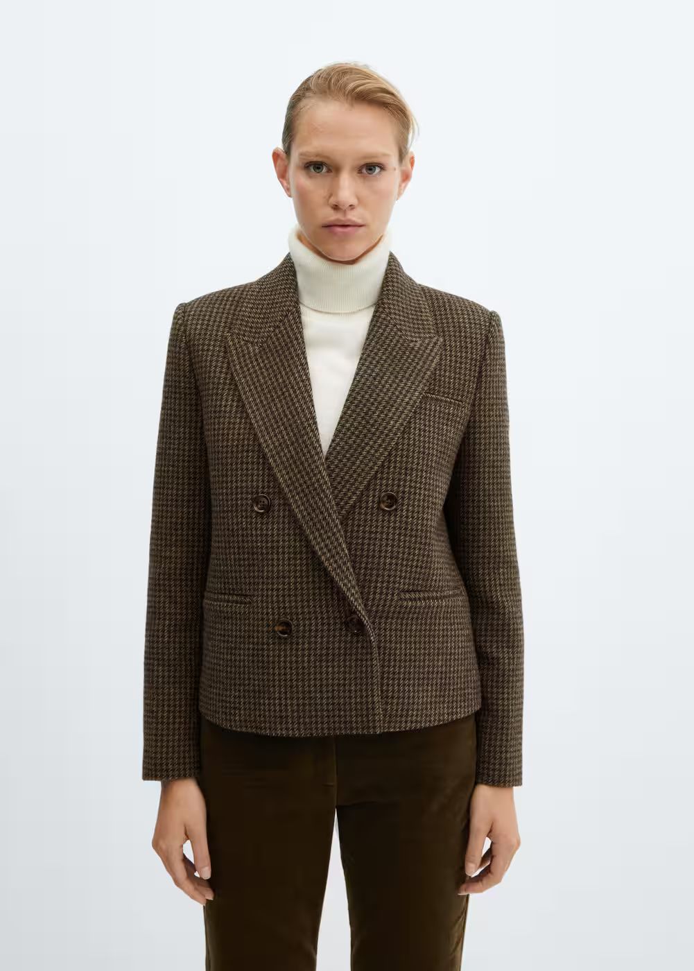 Cropped wool blazer -  Women | Mango USA | MANGO (US)