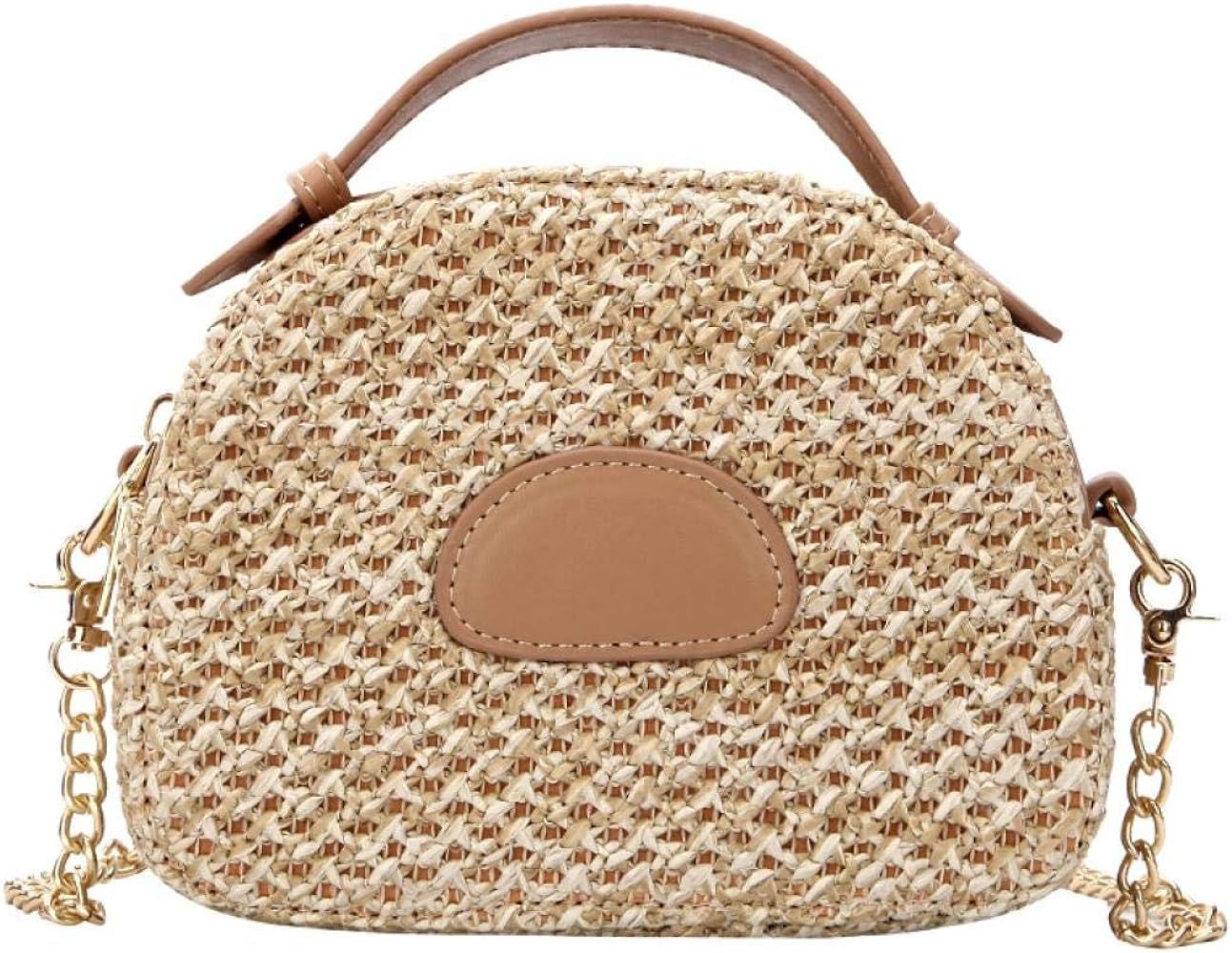 Puedo Exquisite Handmade Straw Bag Women Rattan Woven Shoulder Handbag Summer Beach Crossbody Bag | Amazon (US)