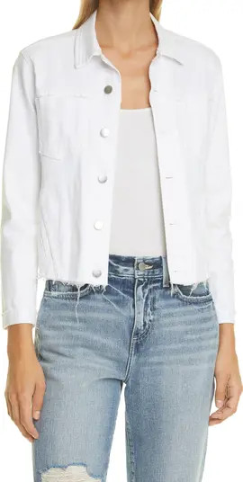 Janelle Raw Cut Slim Denim Jacket | Nordstrom
