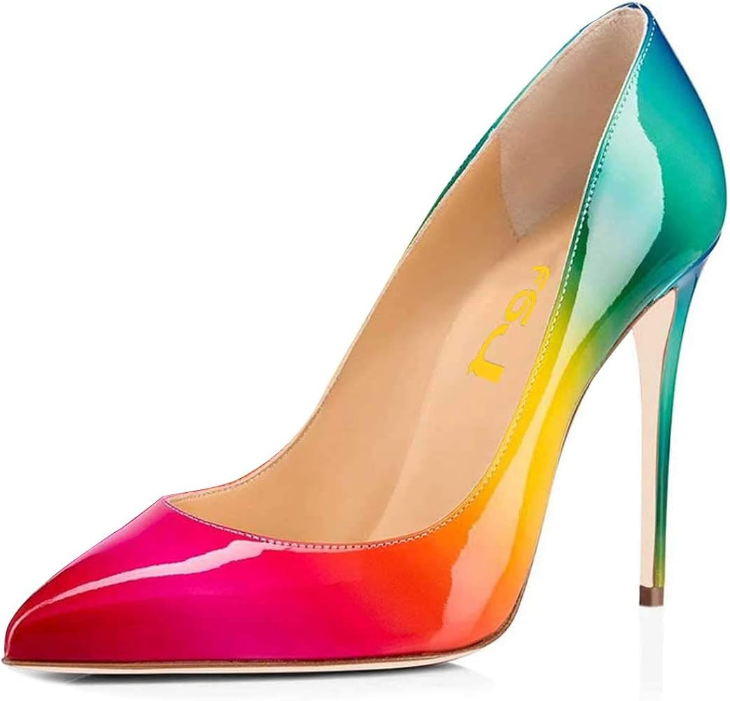 FSJ Women Formal Pointed Toe Pumps High Heel Sexy Stilettos Slip On Office Cute Evening Dress Sho... | Amazon (US)