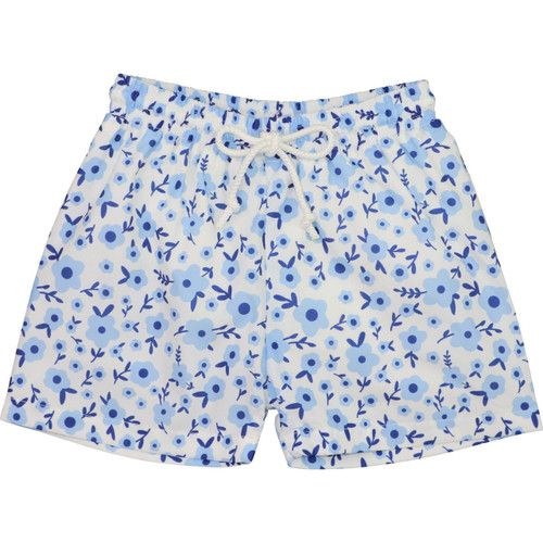 Navy And Blue Flower Print Swim Trunks - Shipping Early April | Cecil and Lou
