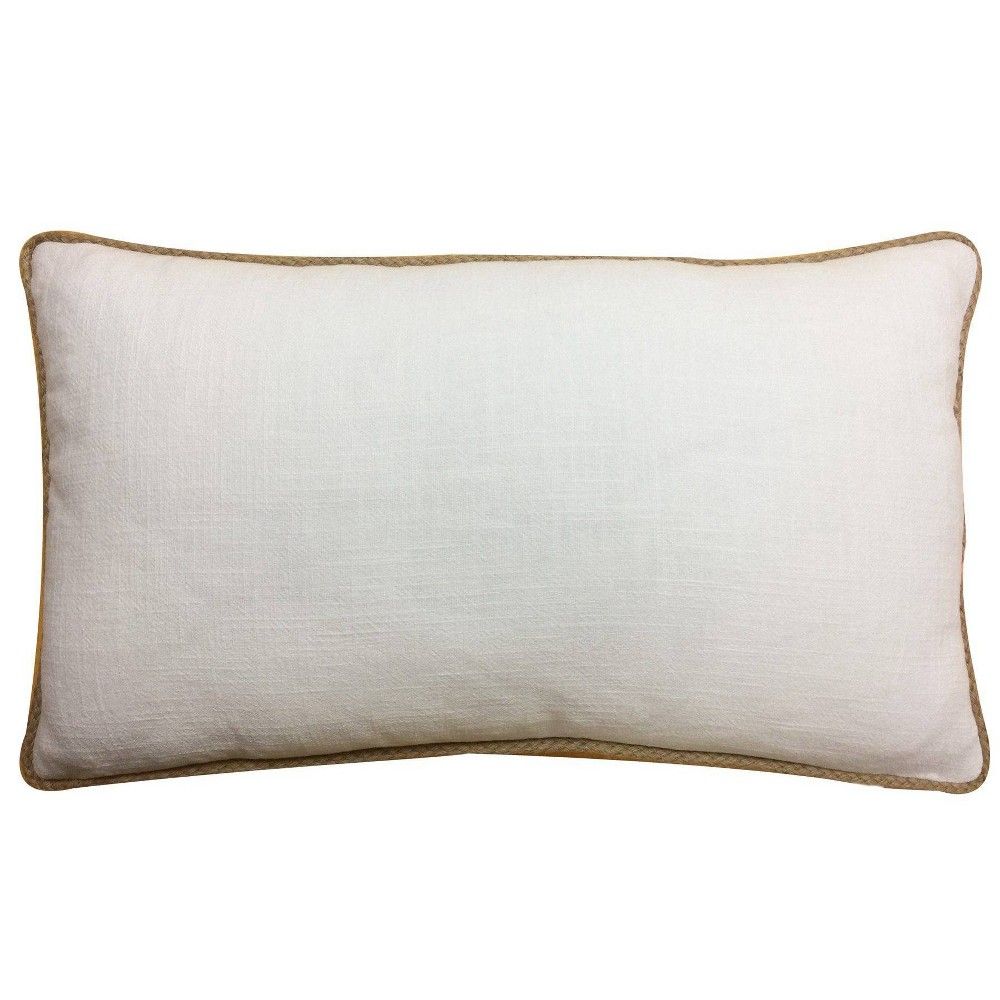 Oversized Lumbar Linen Pillow with Jute Trim White - Threshold | Target