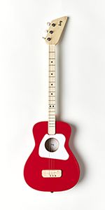 Loog 3-String Pro Acoustic Guitar and Accompanying App, Lessons, Recommended Ages 8+ (Red) | Amazon (US)