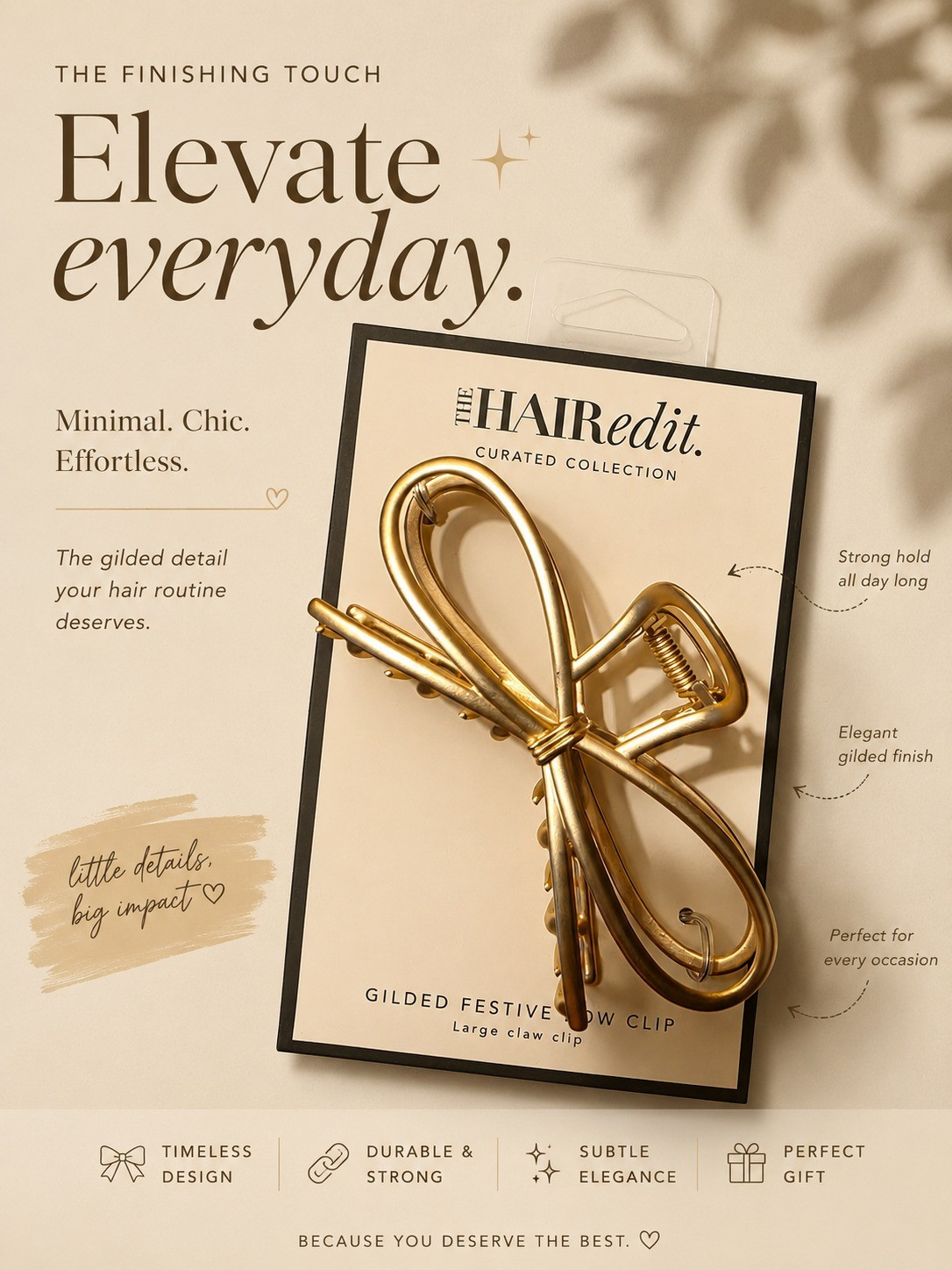 The little details make the biggest difference. ✨🎀I've been loving this elegant bow claw clip for those effortless days when I want to look put together in seconds. The gold finish adds the perfect touch of sophistication while keeping my hair secure all day long.Simple. Chic. Timeless. 🤍✨

#LTKgrwm #LTKootd #LTKTravel