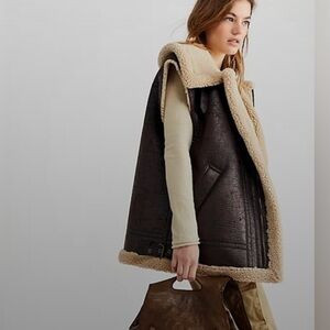 Free People Bad Habits Cozy Leather Vest | Poshmark
