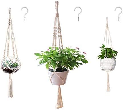 AOMGD 3 Pack Macrame Plant Hanger and 3 PCS Hooks Indoor Outdoor Hanging Plant Holder Hanging Pla... | Amazon (US)