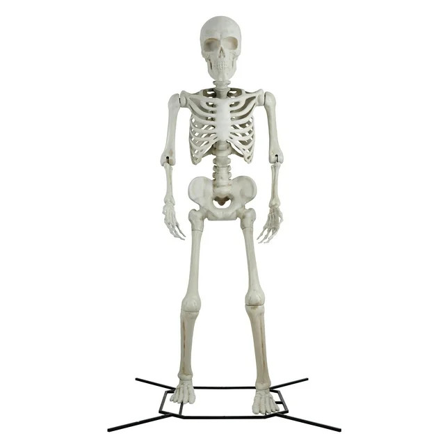 Halloween Giant Poseable Skeleton Decoration, Bone Color, 10 ft, by Way To Celebrate | Walmart (US)