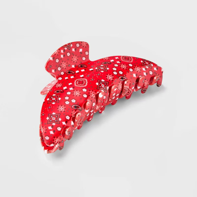 Americana Red Bandana Claw Hair Clip - Red | Target