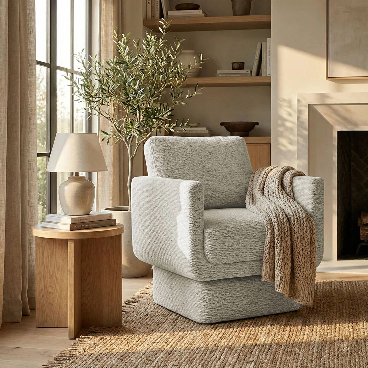Latitude Run\u00ae Upholstered Swivel Barrel Accent Chair & Reviews | Wayfair | Wayfair North America
