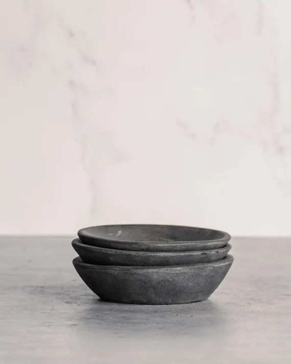 Trio of Charcoal Stone Bowls (Free Shipping) | Etsy (US)