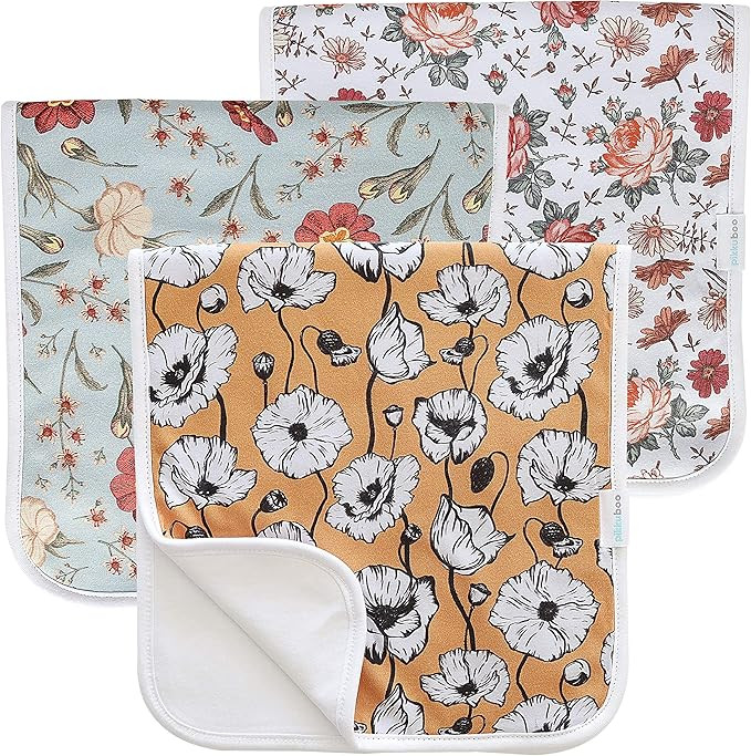 pikkuboo Baby Burp Cloths Set (3-Pack), Large and Absorbent Size 20"x10", Super Soft and Thick 10... | Amazon (US)