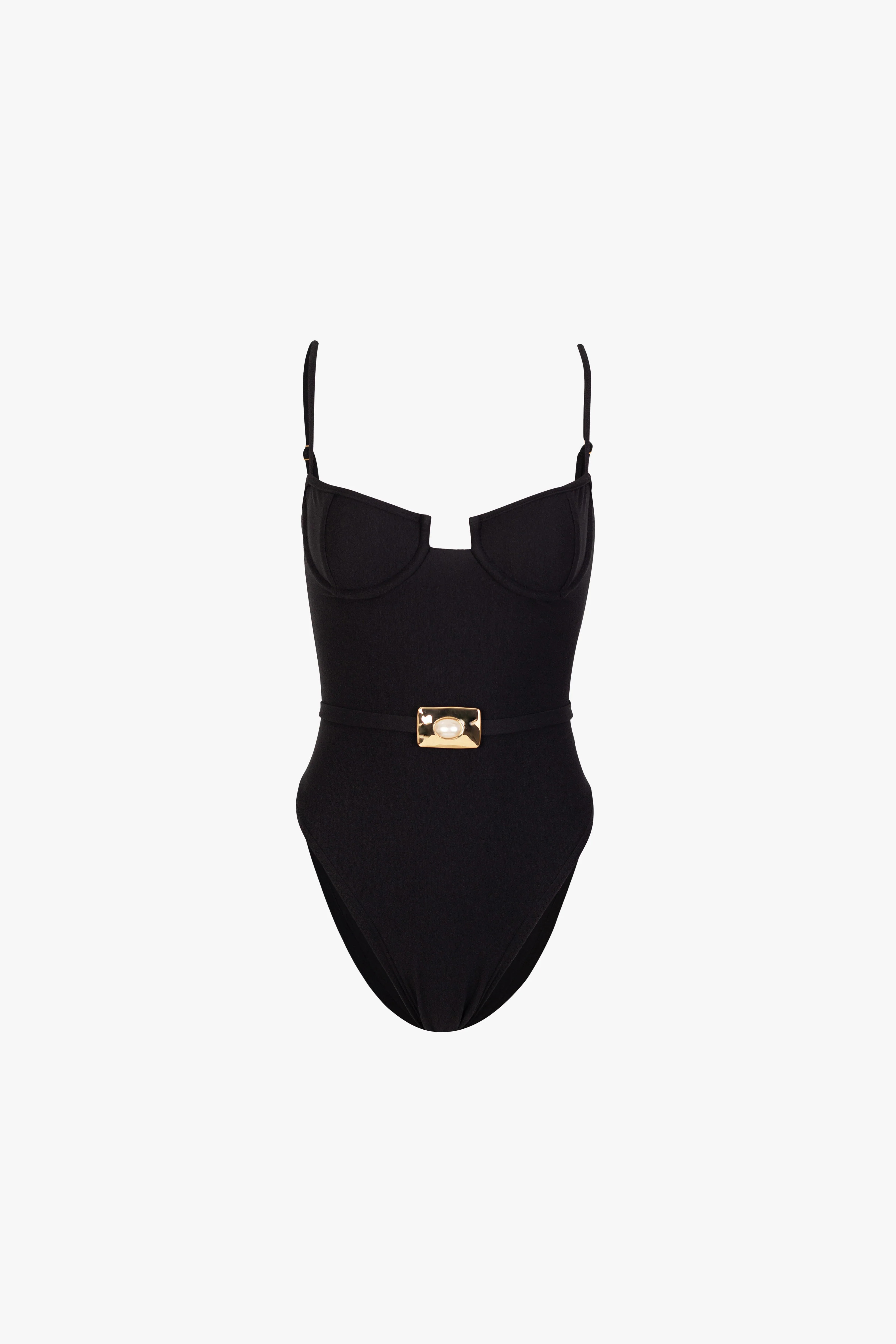 Hammer Pearl One Piece (Faux Suede Black) | SAME