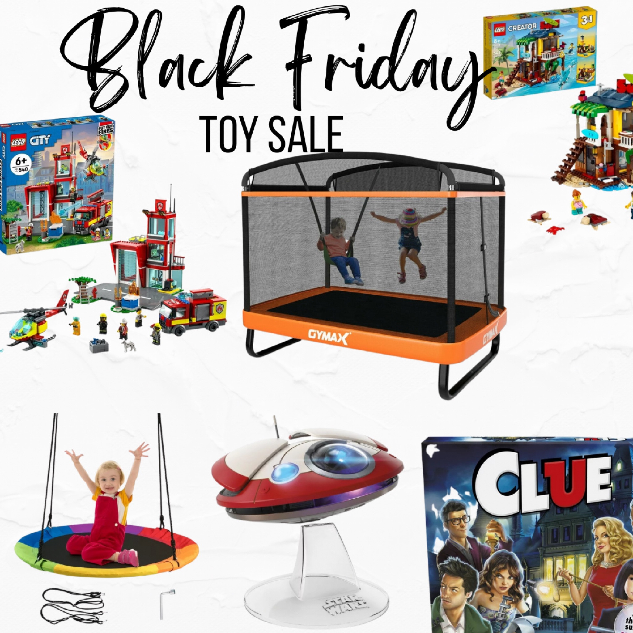 Black Friday Sale on toys 🧸 
Lego Sets
Trampoline
Clue for $5!
Saucer Swing!
Star Wars

#LTKHolidaySale #LTKCyberWeek #LTKGiftGuide