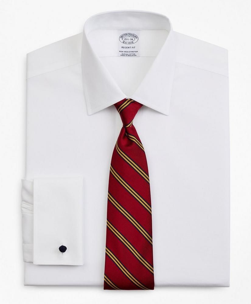 Stretch Regent Regular-Fit  Dress Shirt, Non-Iron Pinpoint Ainsley Collar French Cuff Pinpoint | Brooks Brothers