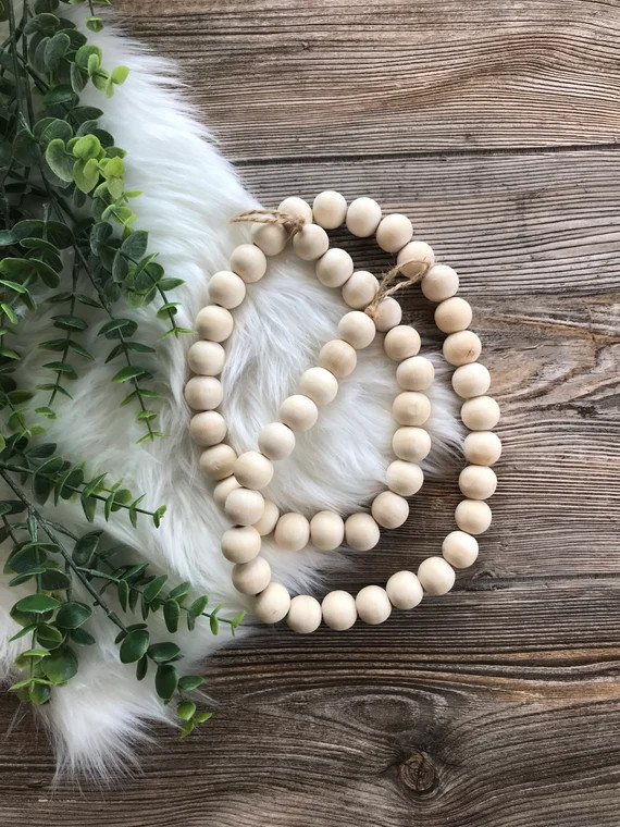 Wooden Bead Garland - Natural Wooden Bead Garland - Various Lengths - Wooden Bead Ball Garland - ... | Etsy (US)