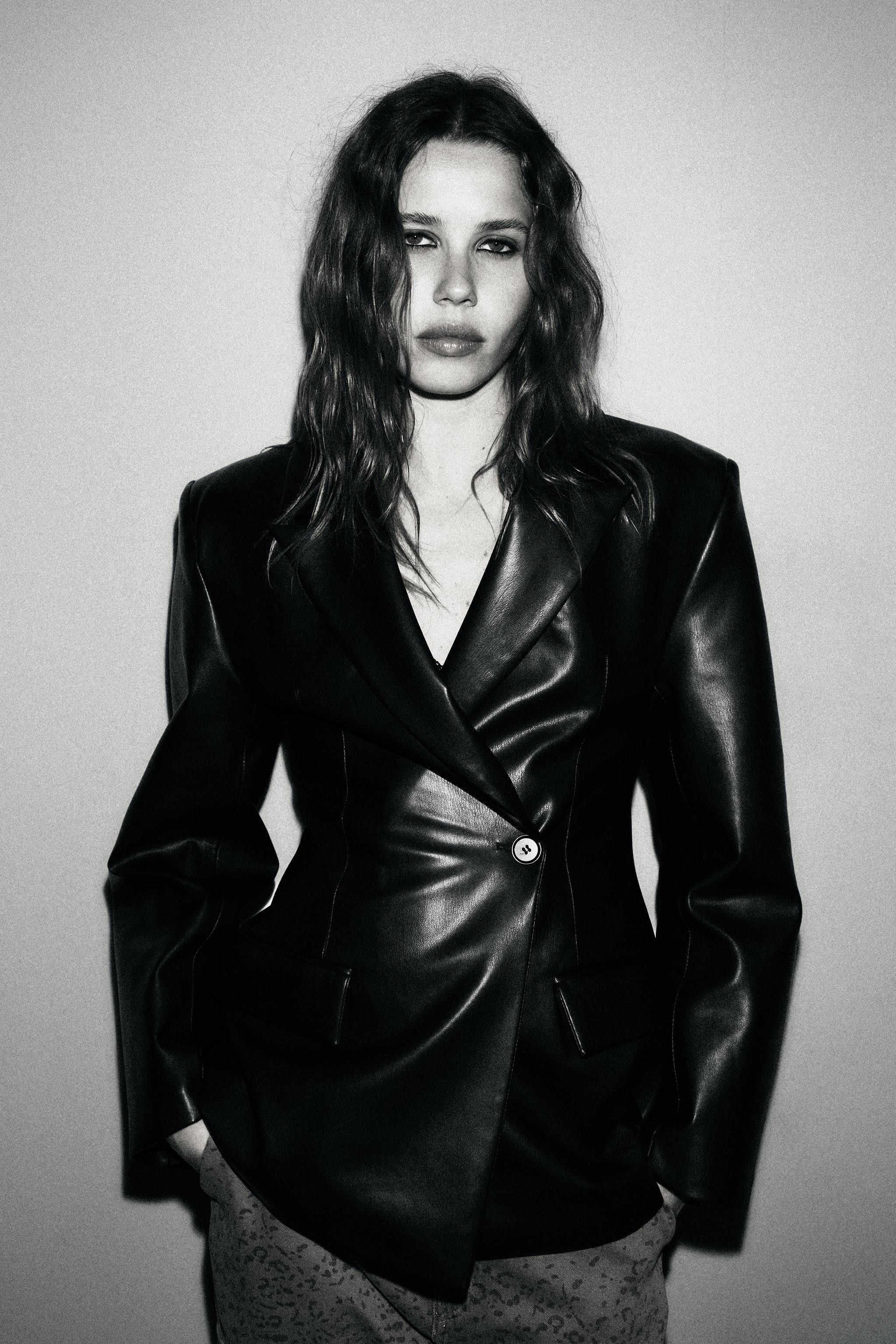 TAILORED FAUX LEATHER BLAZER | Zara UK