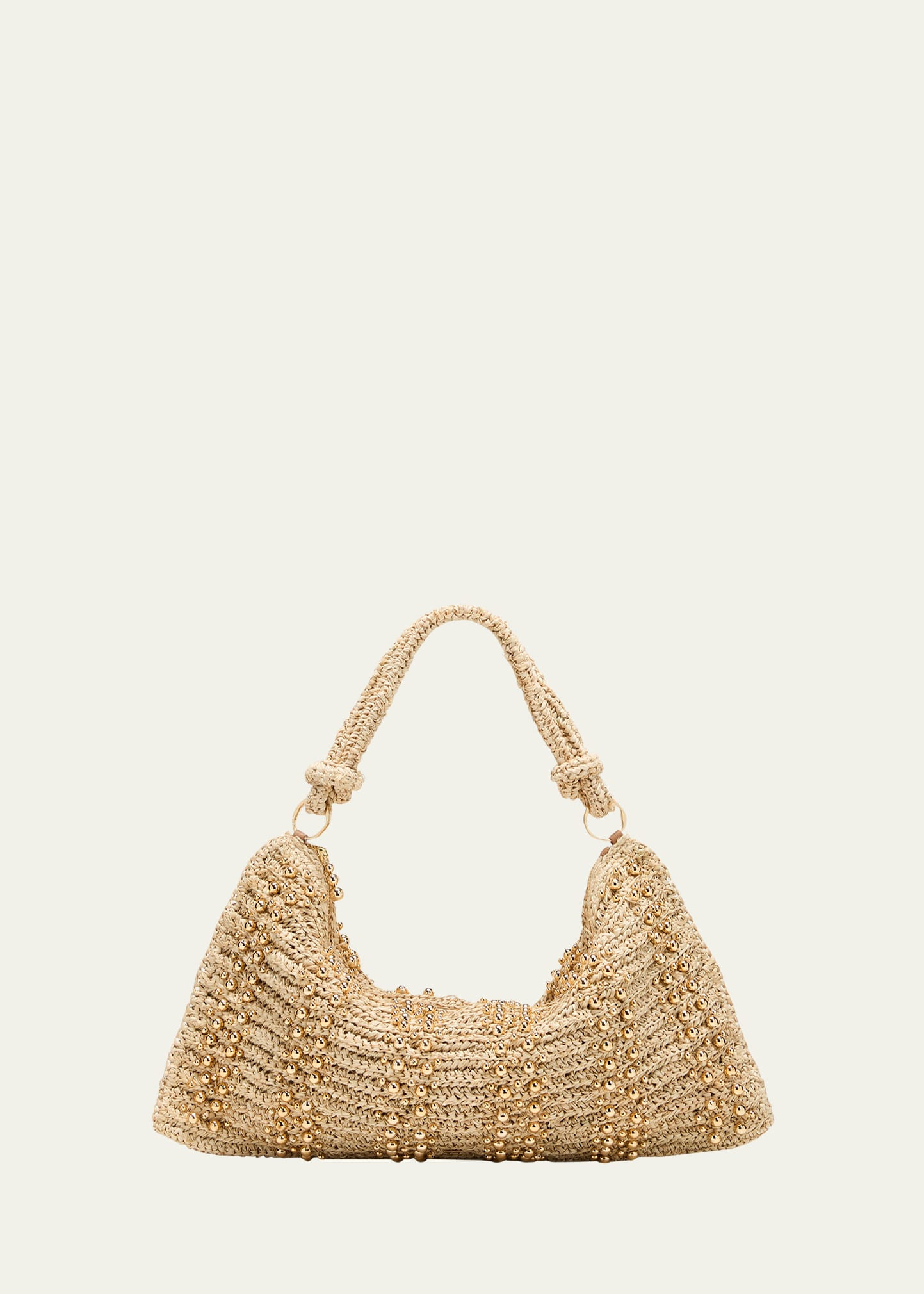 Cult Gaia Hera Zip Raffia Shoulder Bag | Bergdorf Goodman