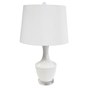 Dainolite Ceramic Transitional 1 Light Goliath Gloss White Table Lamp | Cymax