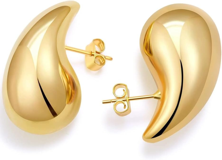 Chunky Tear Drop Earrings Jewelry for Women, Lightweight Water Drop Teardrop Earrings Hypoallerge... | Amazon (US)