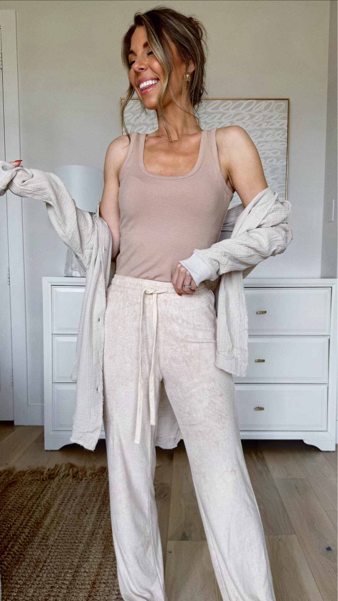 So obsessed with all of these neutral outfits from @pinklily!! #PinkLilyPartner #PinkLily size up if in between sizes. Everything is up to 60% off!! Wearing small pants, small tank and medium gauze top. So many cute spring and summer pieces for around $20!!! 


#LTKsalealert #LTKswim #LTKfindsunder50