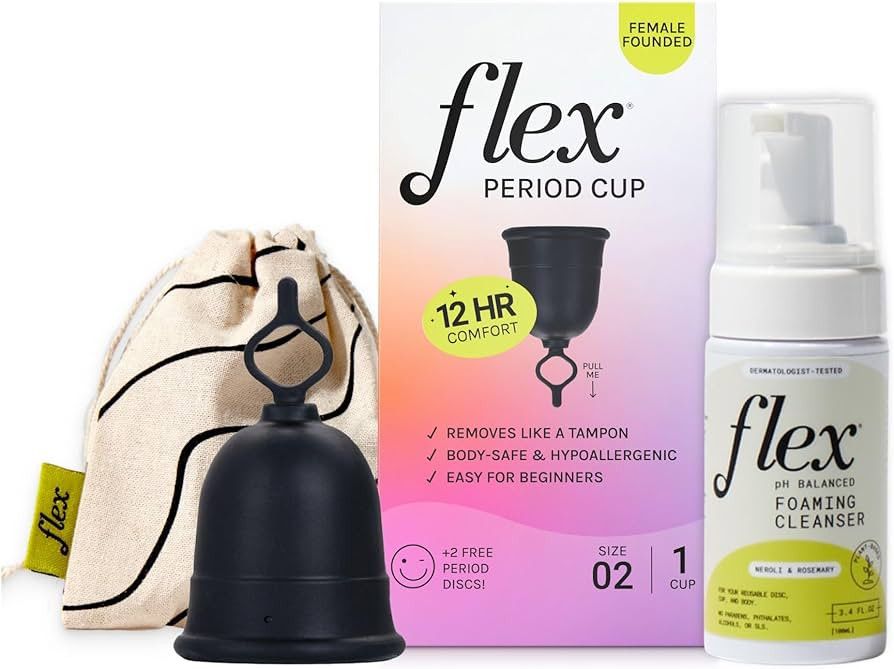 Flex Cup Starter Kit (Full Fit - Size 02) Bundle | Reusable Menstrual Cup + 2 Free Menstrual Disc... | Amazon (US)