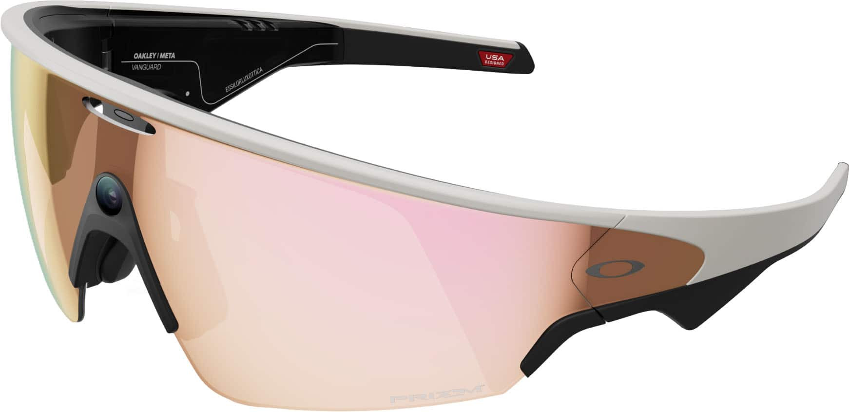 Oakley Meta - Vanguard glasses with Meta AI, Audio, Photo, Video Compatibility - Prizm Rose Gold Lens - White | Best Buy U.S.