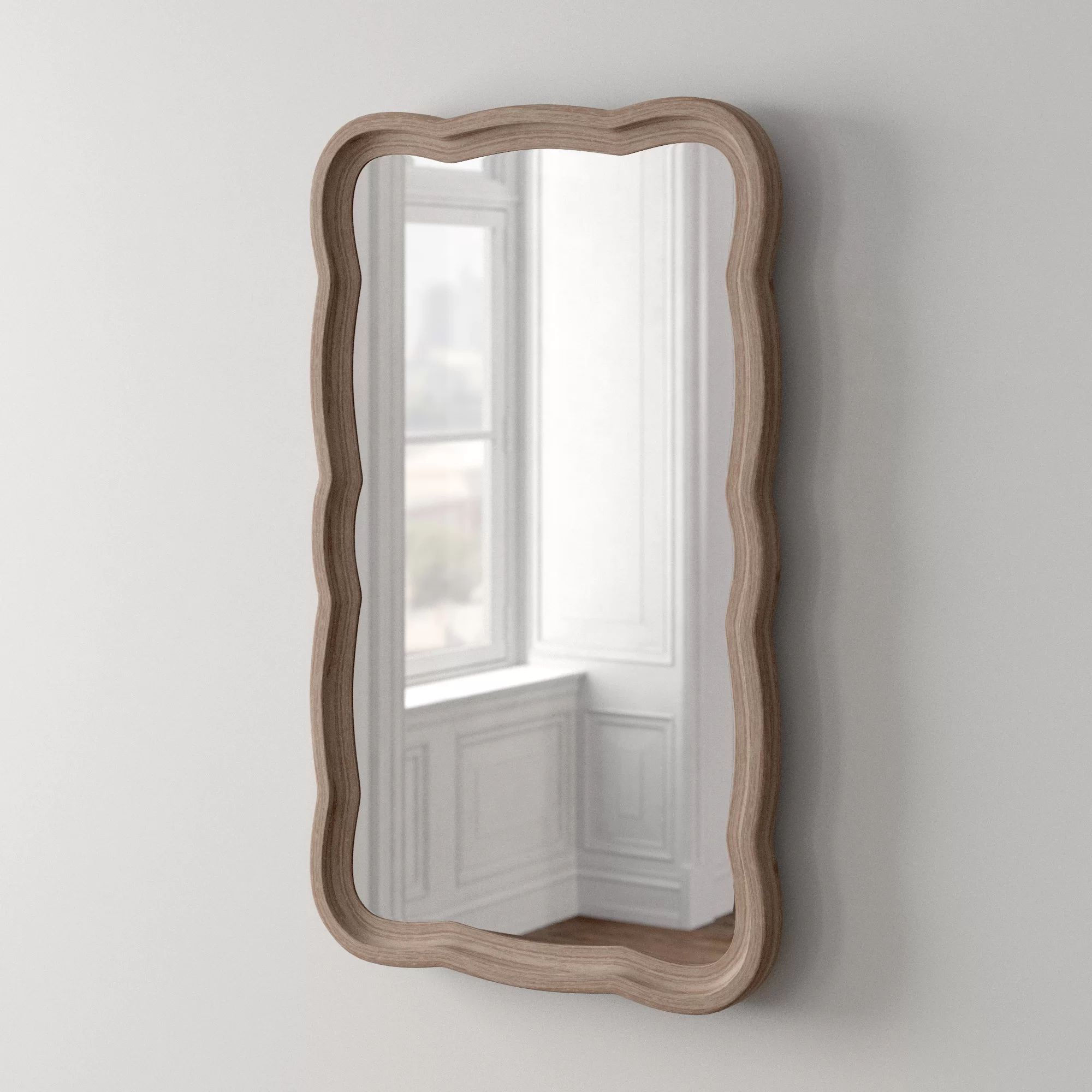 Lucie Asymmetrical Solid Wood Wall Mirror | Wayfair North America