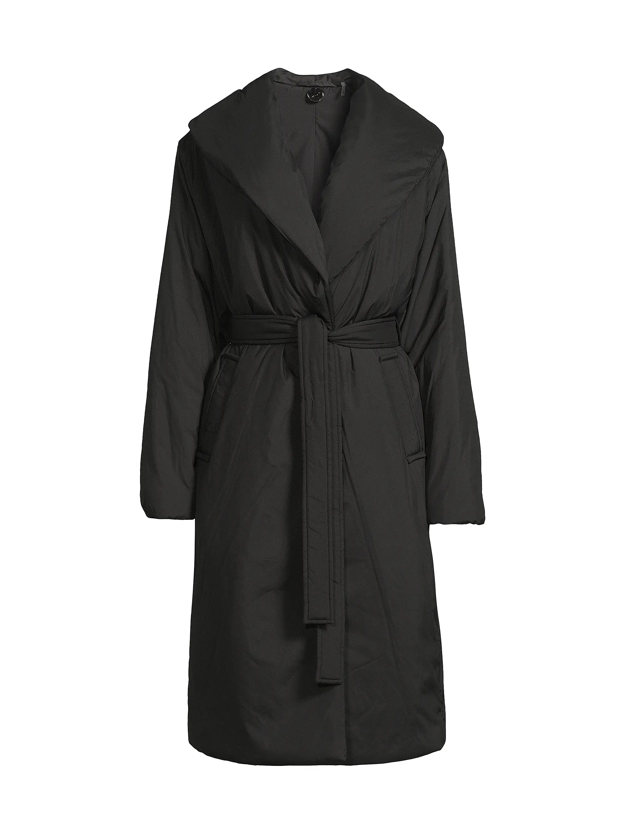 Mia Faux Down Tie-Waist Coat | Saks Fifth Avenue