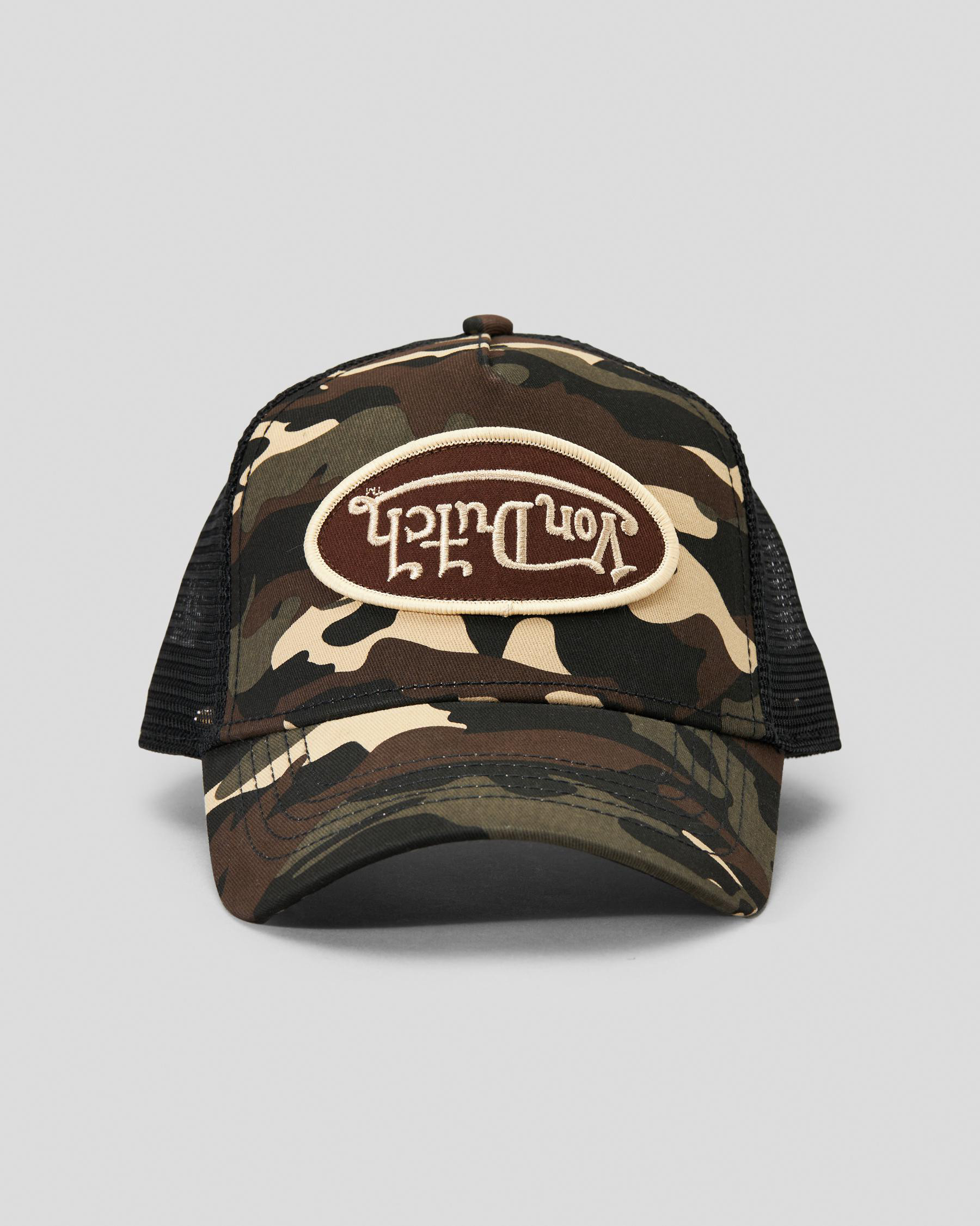 VON DUTCH Men's Unisex Trucker Cap in Brown Camo | City Beach (US)
