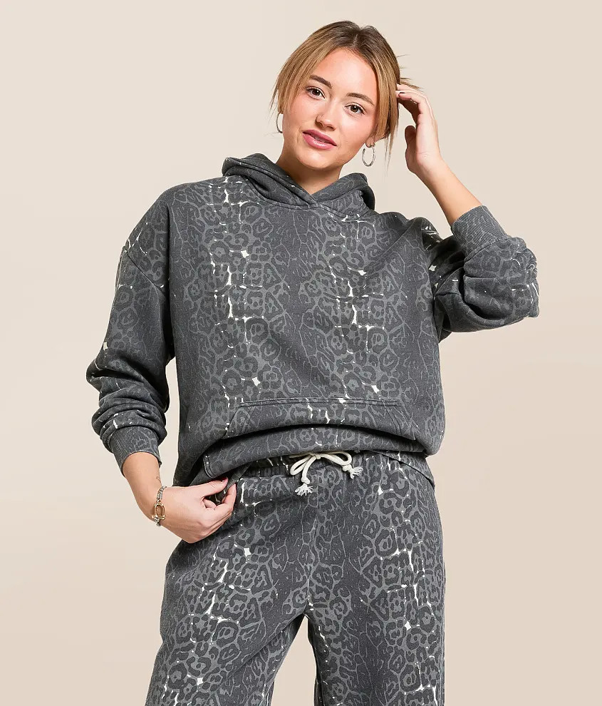 Washed Cheetah Hooded Sweatshirt | Buckle