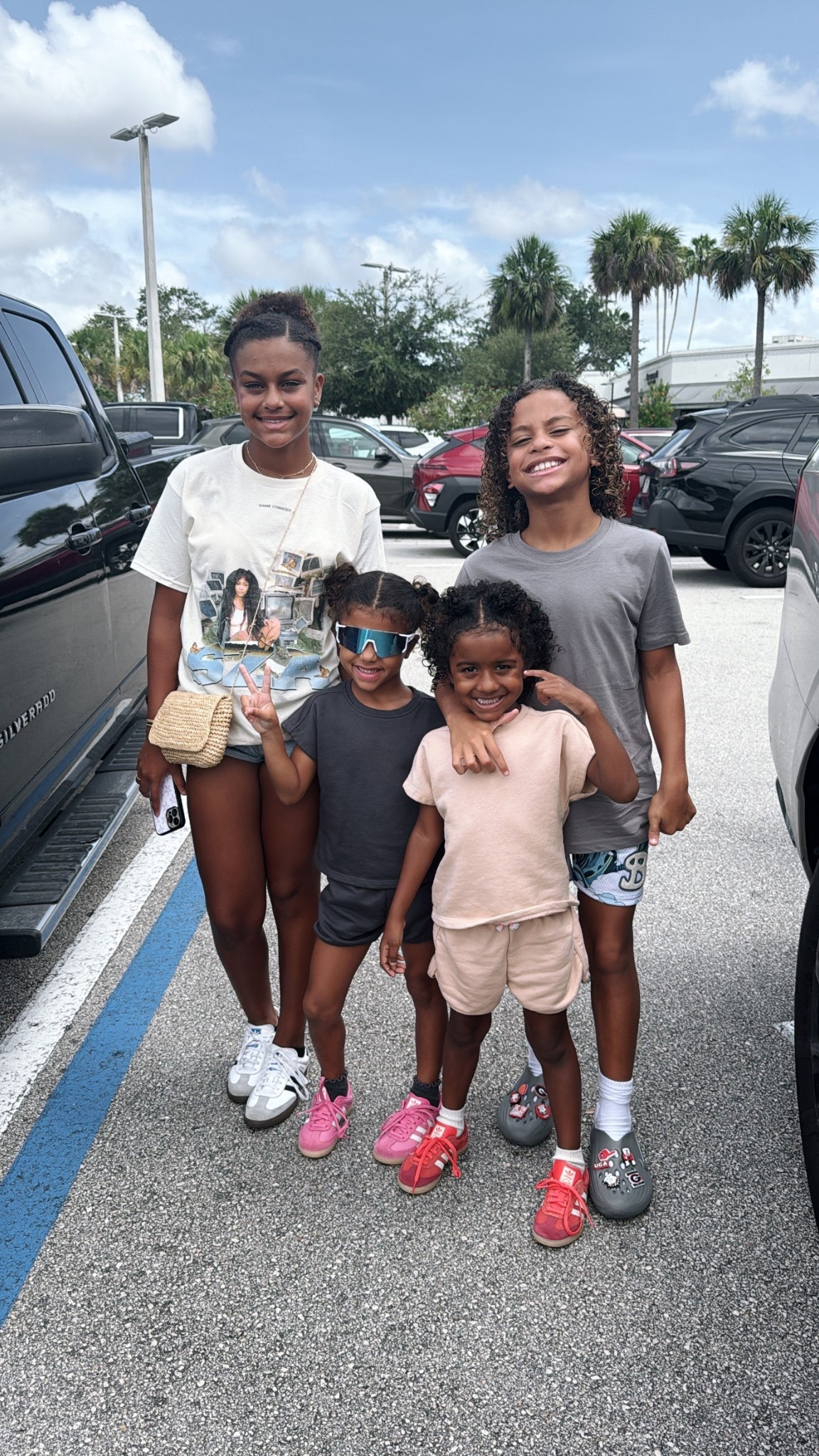 The cool kids  
Twins matching set is from Zara 
Rockos shorts are from bucket squad 