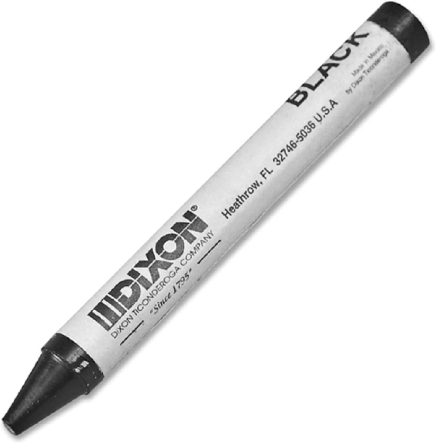 Dixon Long-Lasting Marking Crayons, 5", Black, Pack of 12 | Amazon (US)
